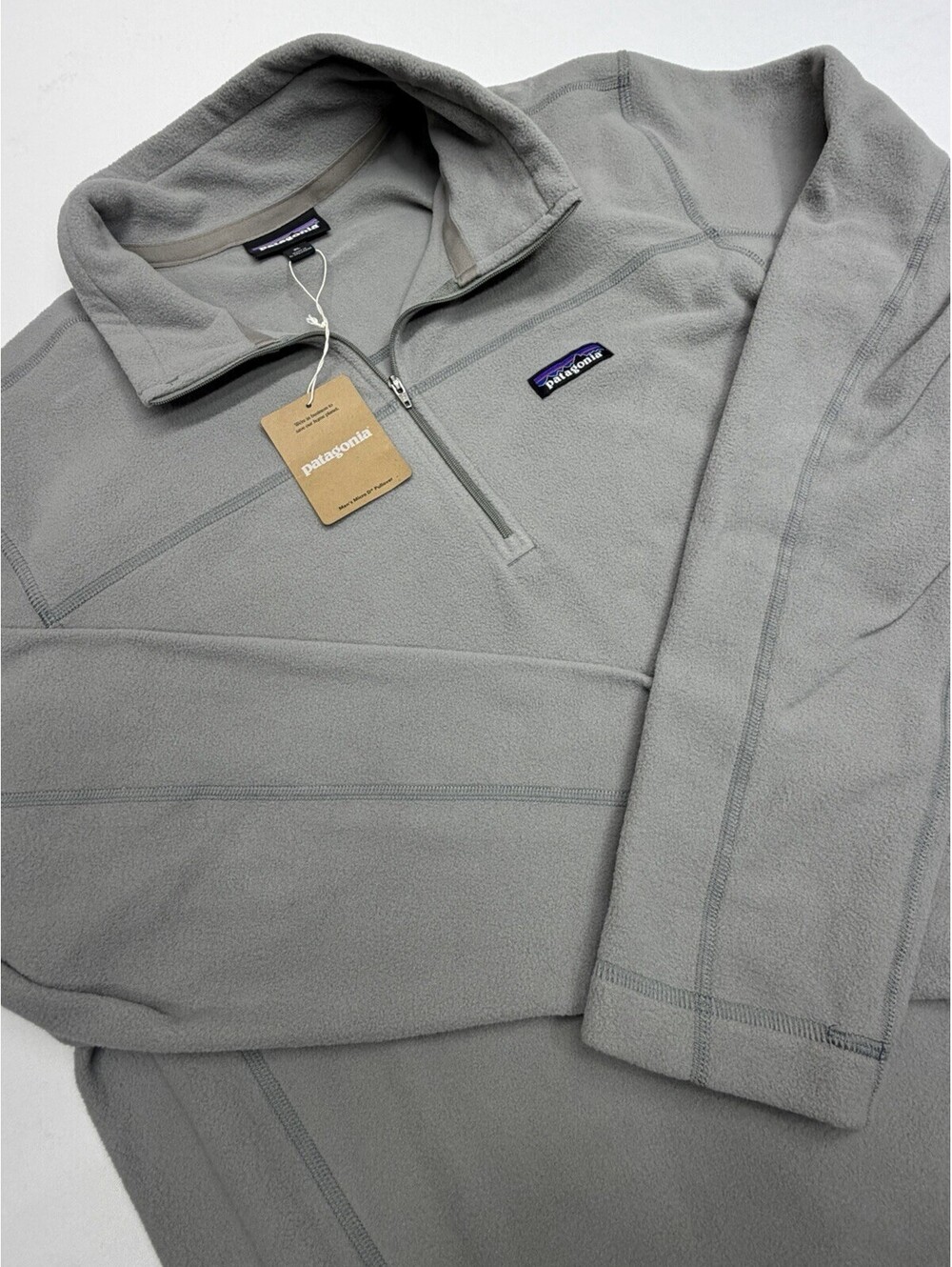 NWT Patagonia Micro D 1/4-Zip Pullover Fleece Mens XL Feather Grey Soft Jacket